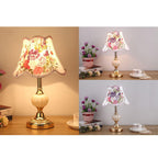 Blomstret bordlampe