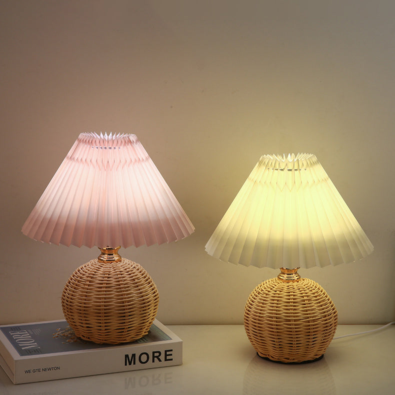 Rattan bordlampe