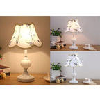 Blomstret bordlampe