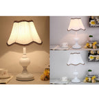 Blomstret bordlampe