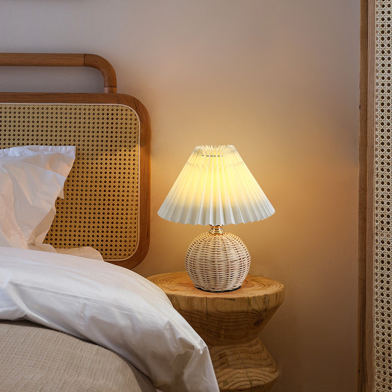 Rattan bordlampe