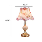 Blomstret bordlampe