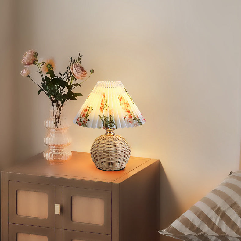 Rattan bordlampe
