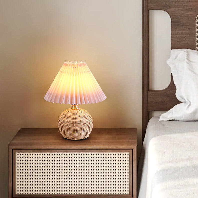 Rattan bordlampe