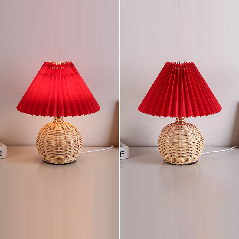 Rattan bordlampe