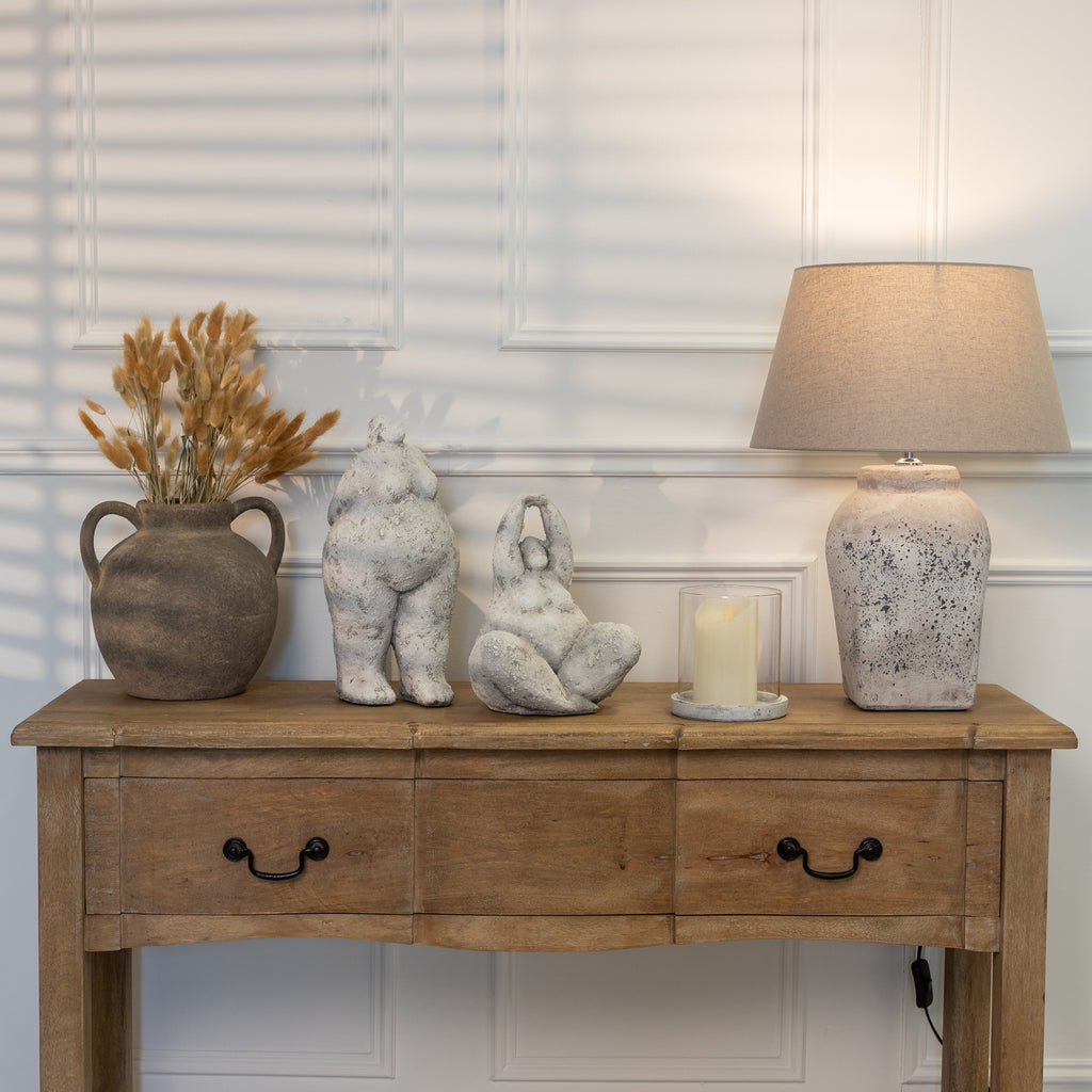 Rustic stenbordlampe