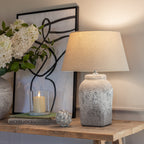 Rustic stenbordlampe