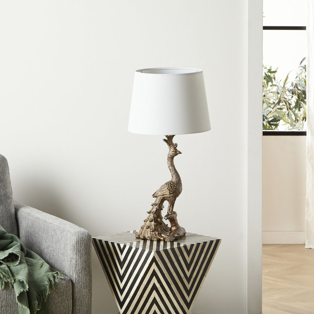 Påfugle bordlampe