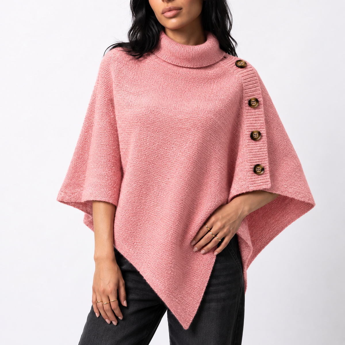 Strikponcho med Rullekrave