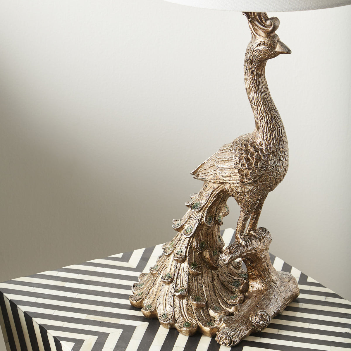 Påfugle bordlampe