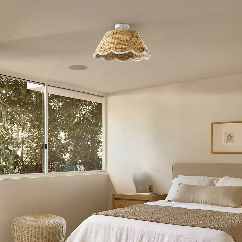 Rattan loftlampe