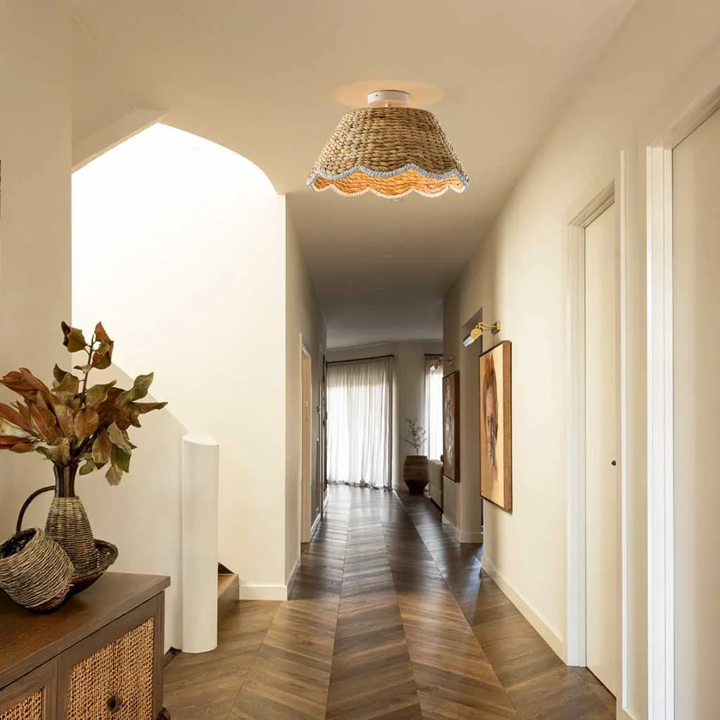 Rattan loftlampe