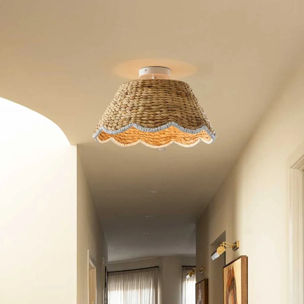 Rattan loftlampe