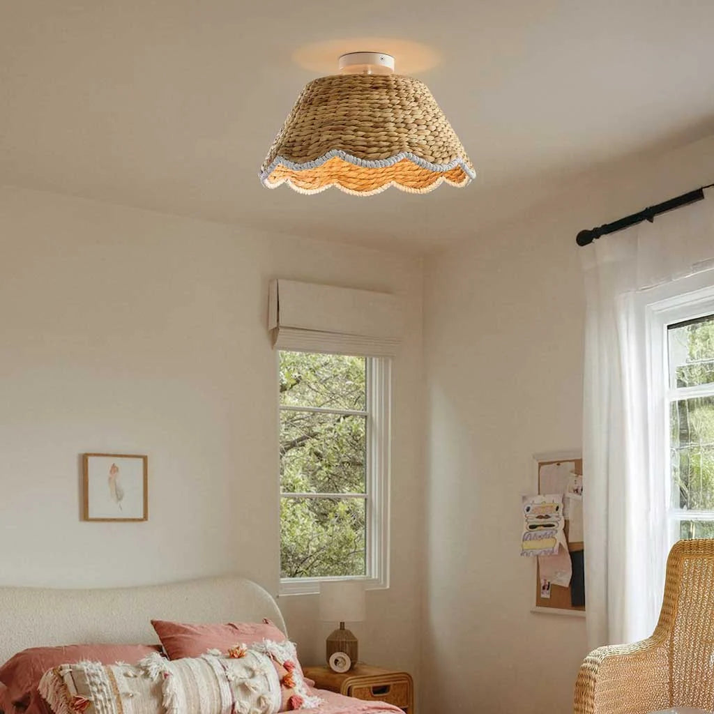 Rattan loftlampe
