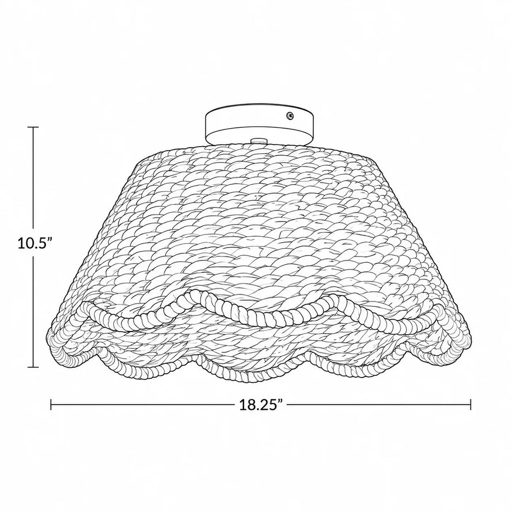 Rattan loftlampe