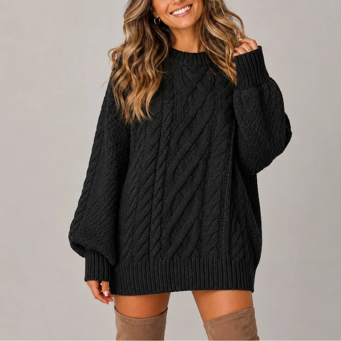 Oversized Strikkjole