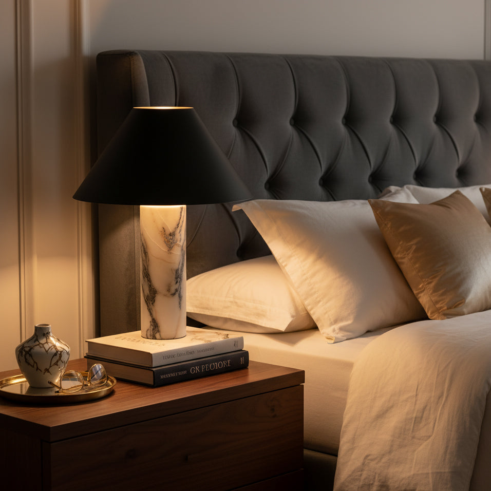 Cline marmor bordlampe