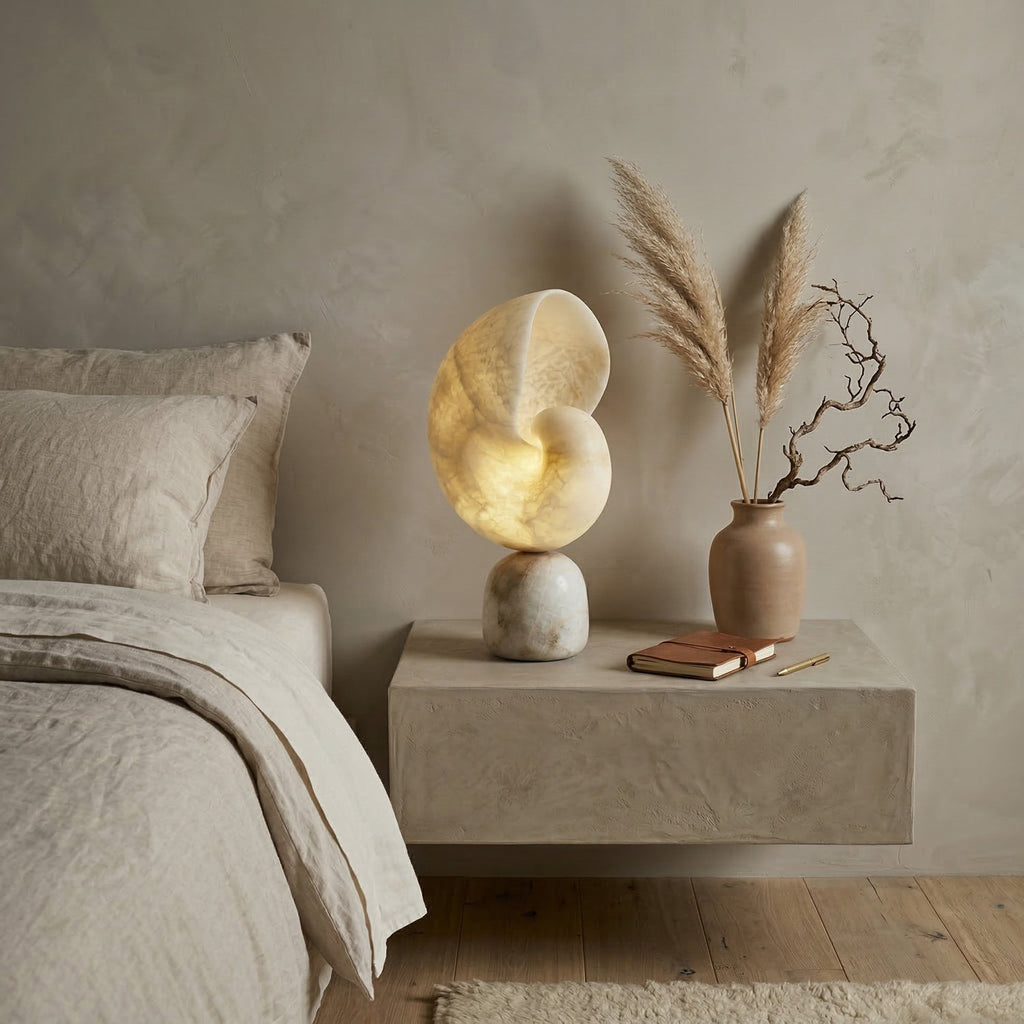 Conch alabast bordlampe