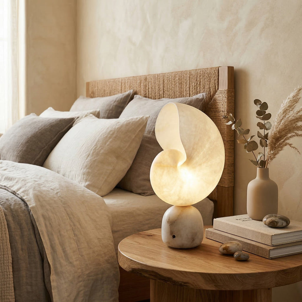 Conch alabast bordlampe