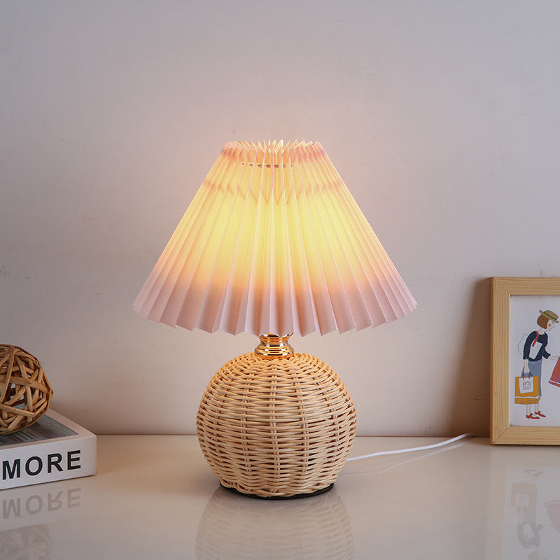Rattan bordlampe