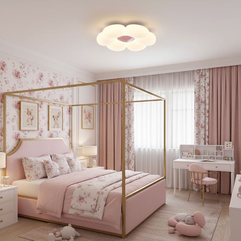 Loftlampe med seks blomsterblade