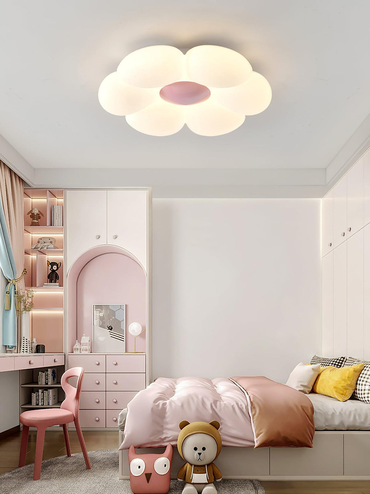 Loftlampe med seks blomsterblade