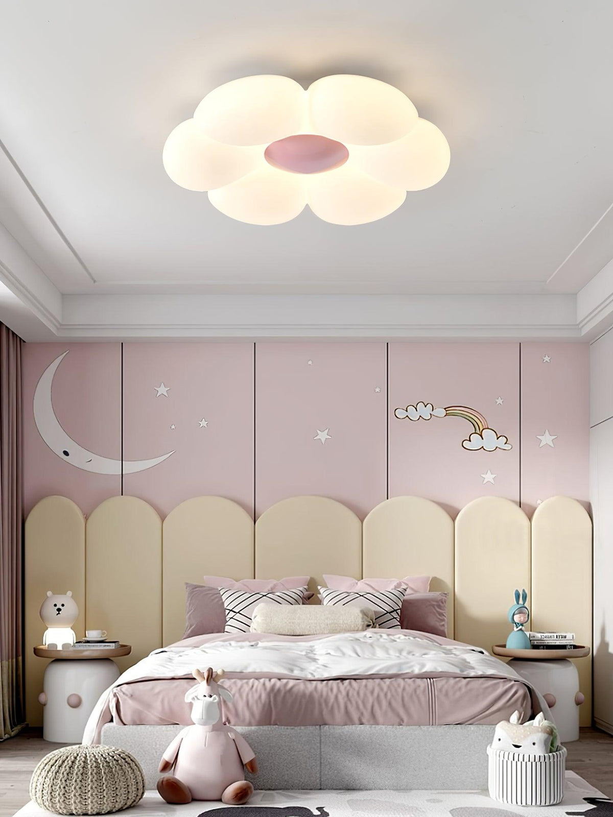 Loftlampe med seks blomsterblade