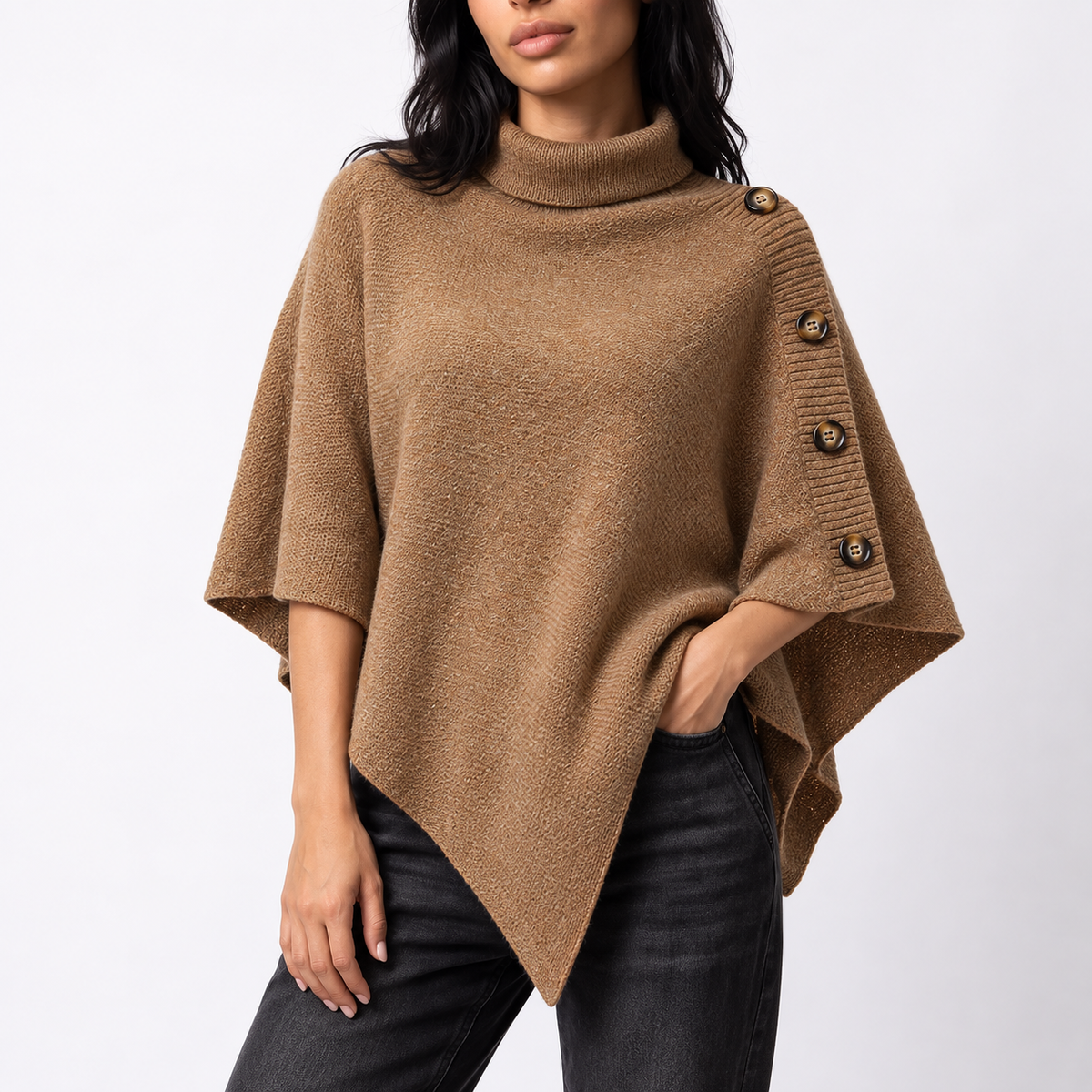 Strikponcho med Rullekrave