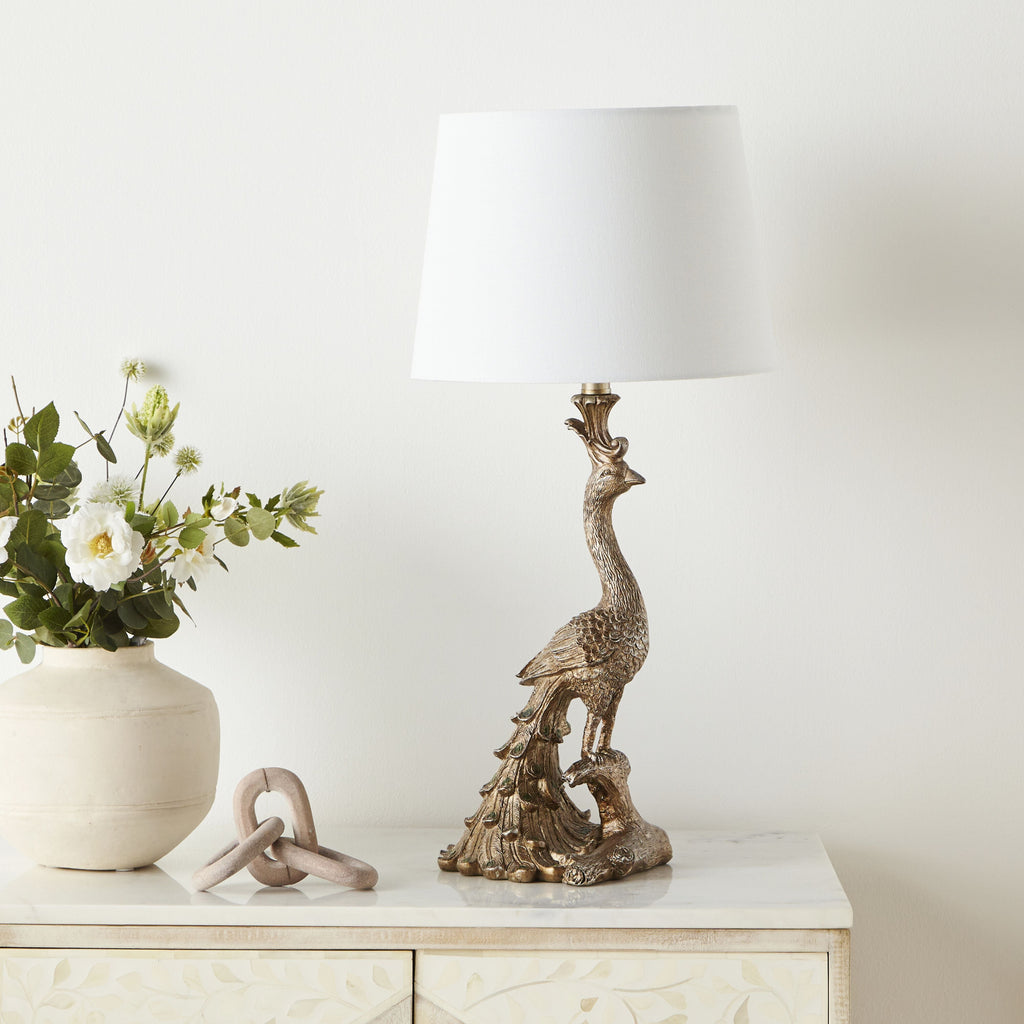 Påfugle bordlampe
