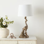 Påfugle bordlampe