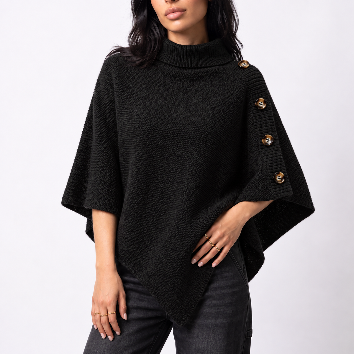 Strikponcho med Rullekrave
