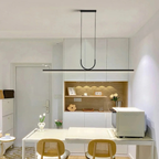 NOXEN – Minimalistisk sort LED-pendellampe til spisestue, køkkenø og stue