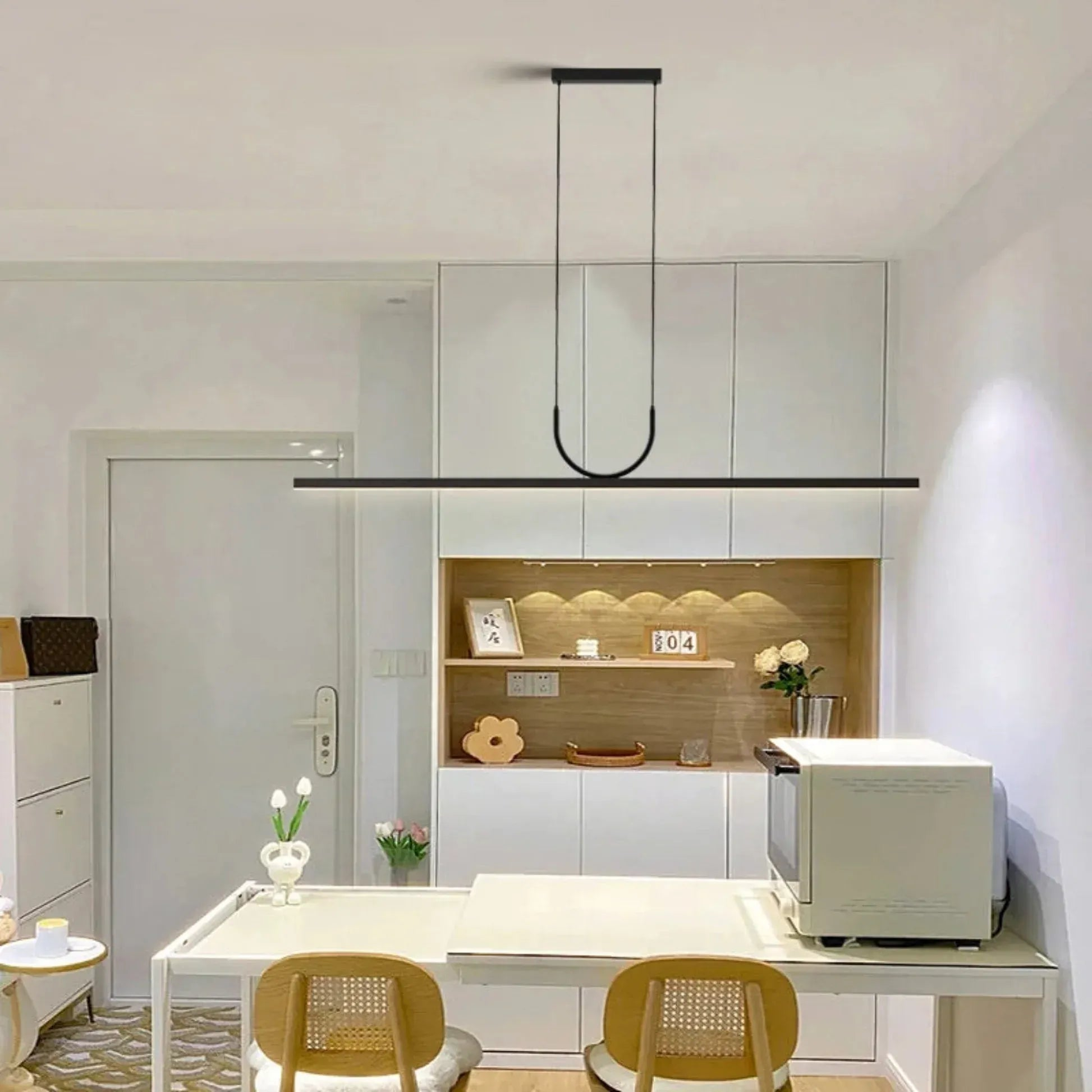 NOXEN – Minimalistisk sort LED-pendellampe til spisestue, køkkenø og stue