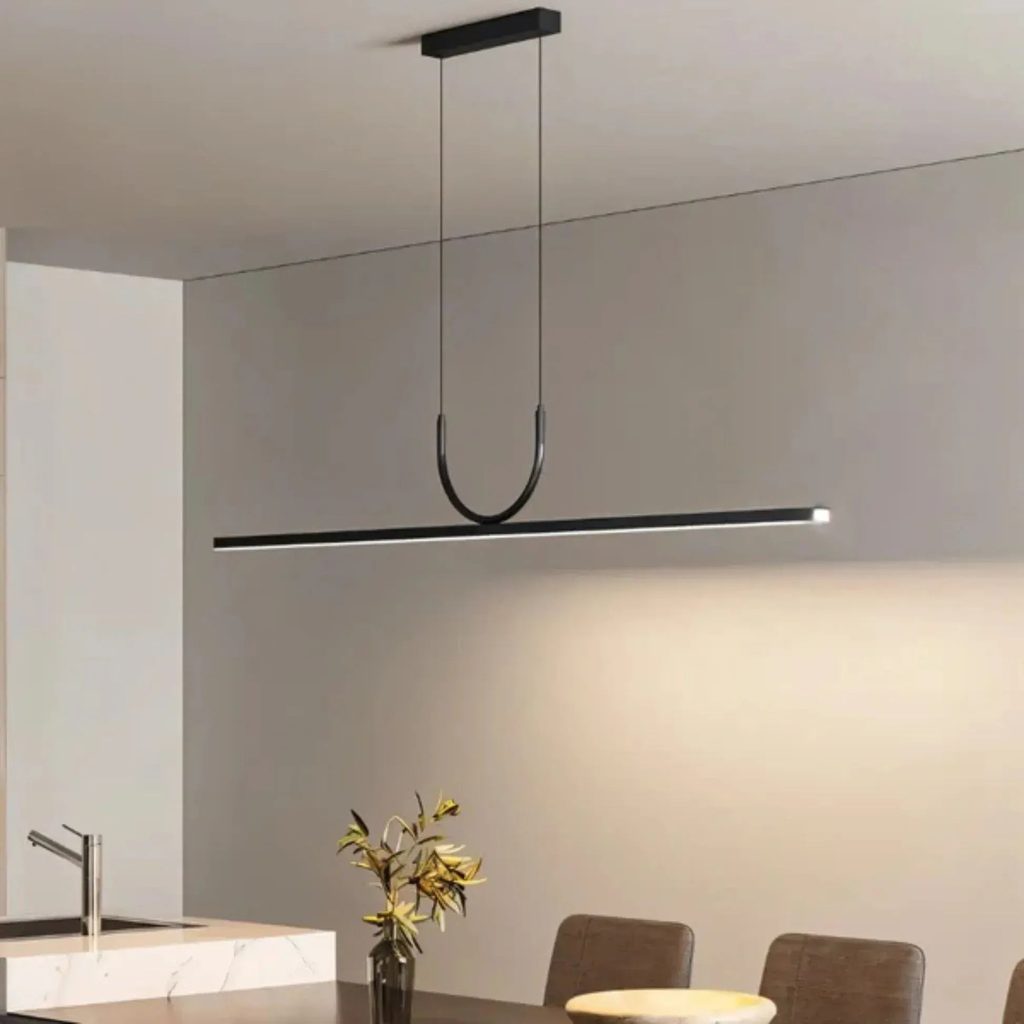 NOXEN – Minimalistisk sort LED-pendellampe til spisestue, køkkenø og stue
