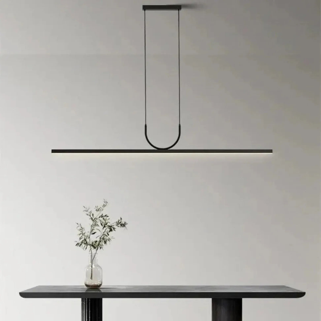 NOXEN – Minimalistisk sort LED-pendellampe til spisestue, køkkenø og stue