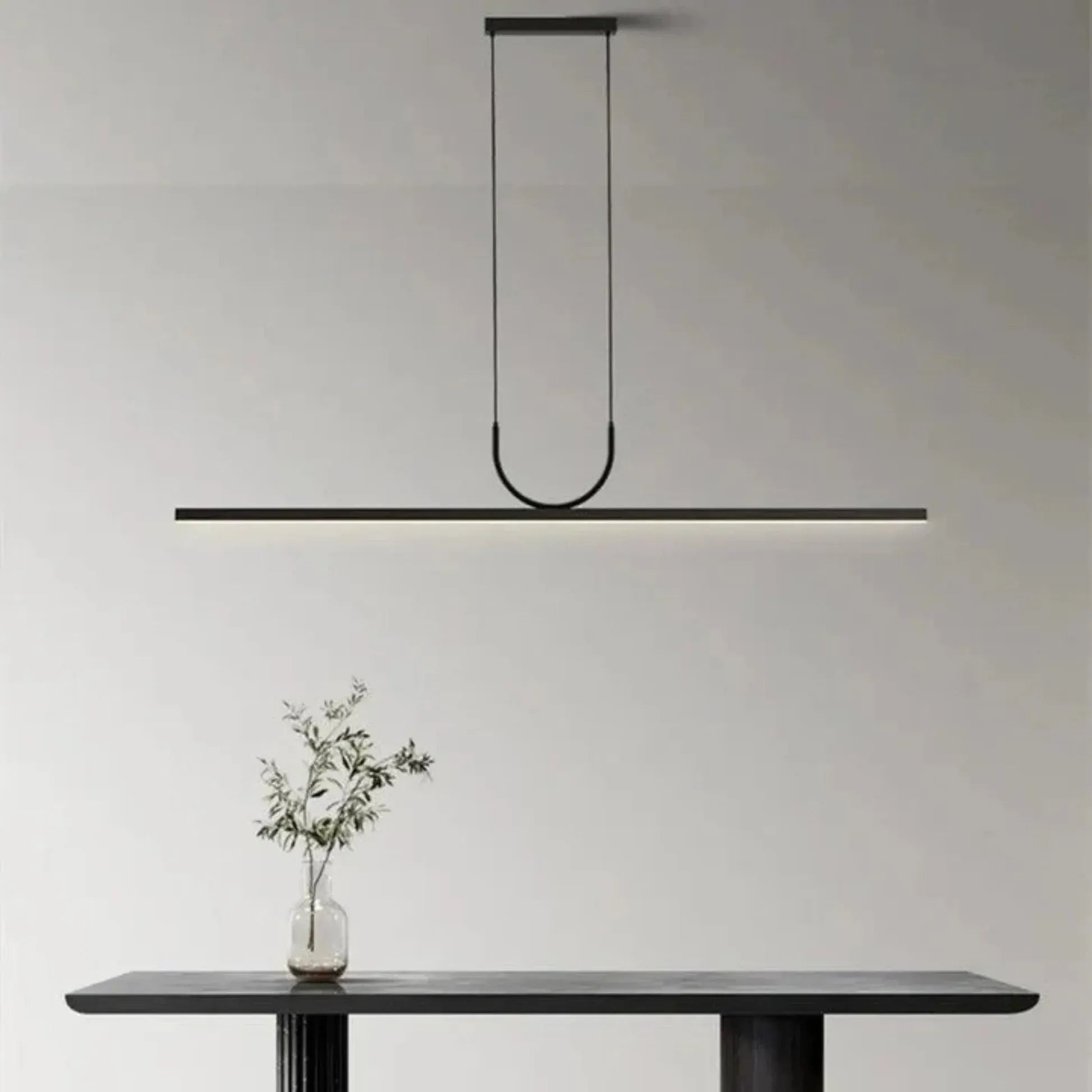 NOXEN – Minimalistisk sort LED-pendellampe til spisestue, køkkenø og stue