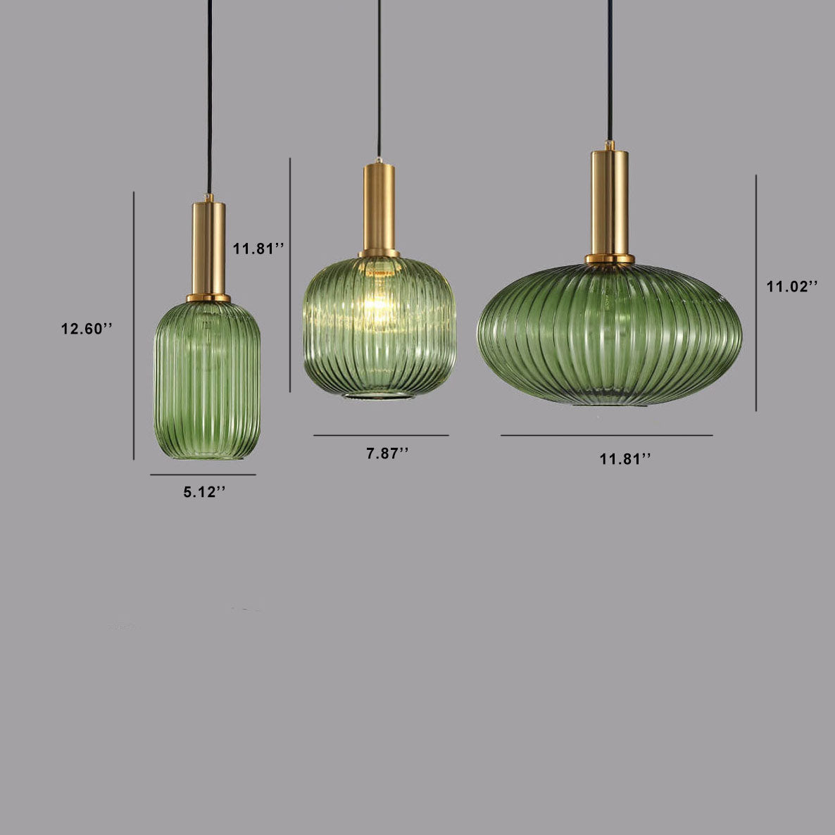Stribet glaspendel